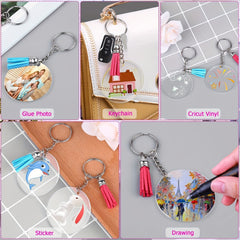 Acrylic Keychain Blanks Set with Hardware Supplies