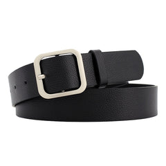 Rectangle Buckle Vintage Style PU Leather Belt for Women