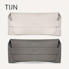 2pcs Litchi Embossed Glasses Bag Soft PU Leather Sunglasses Case