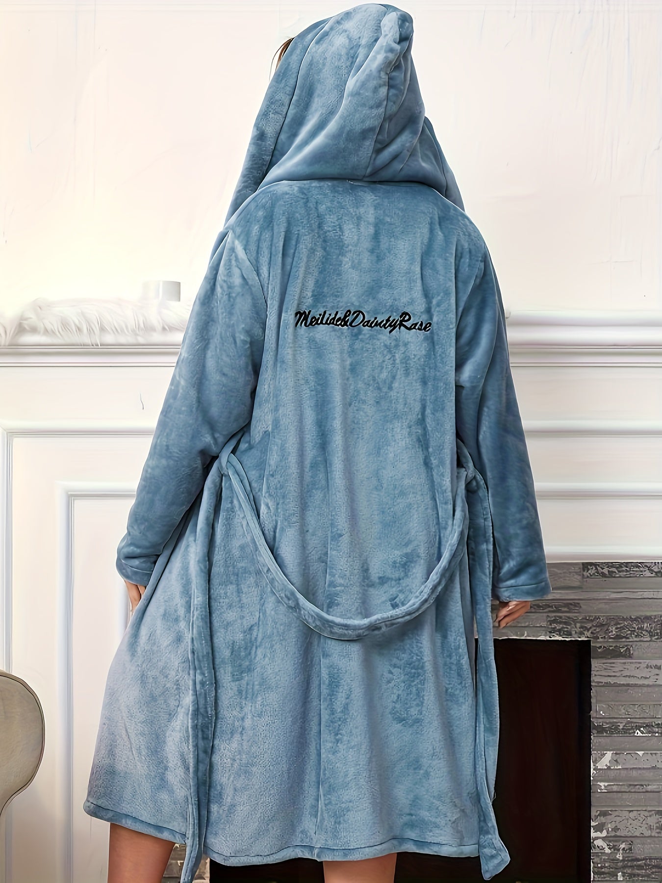 Women's Plus Hooded Bathrobe With Belt