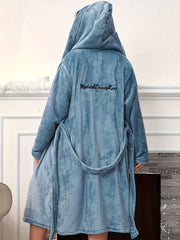 Women's Plus Hooded Bathrobe With Belt