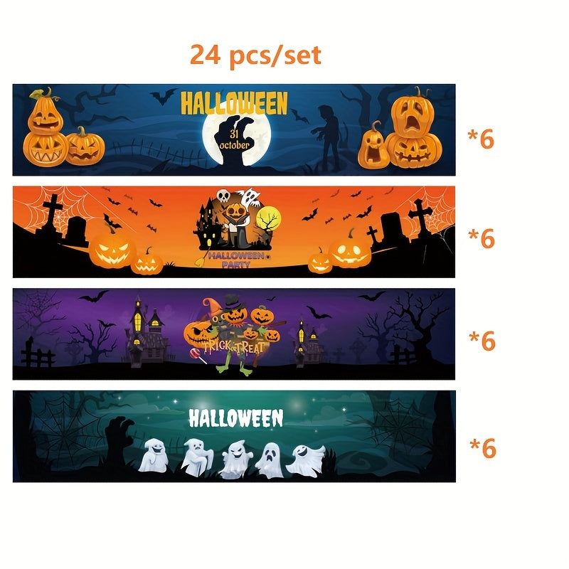 Halloween Theme Waterproof Bottle Stickers for Decorations
