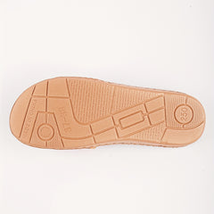 Women's Colorblock Cross Straps Sandals Slip On Open Toe Flat