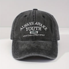 Men's Washed Trucker Hat Alphabet Baseball Cap