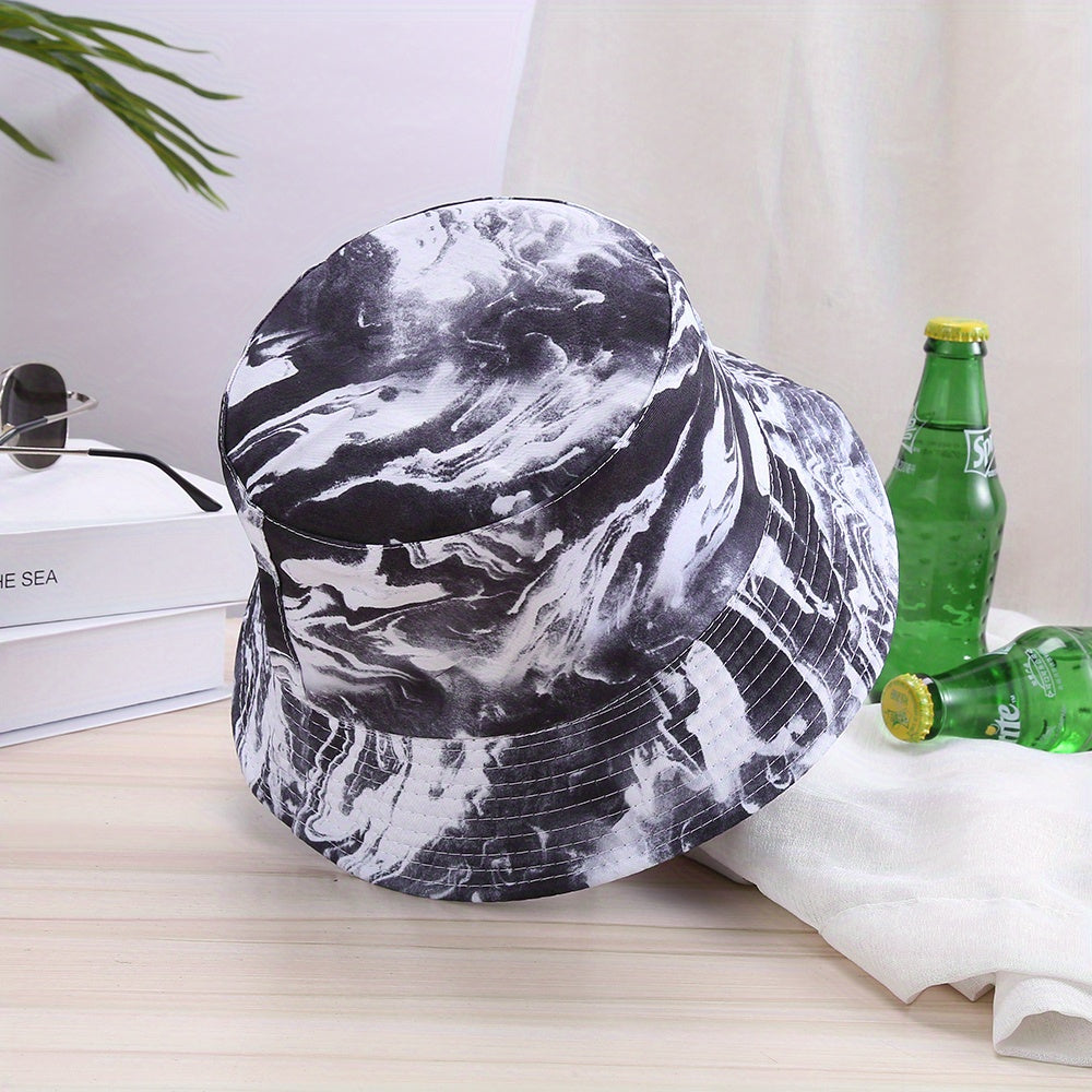 Tie Dye Print Bucket Hat Unisex Double Sided Street Basin Hat