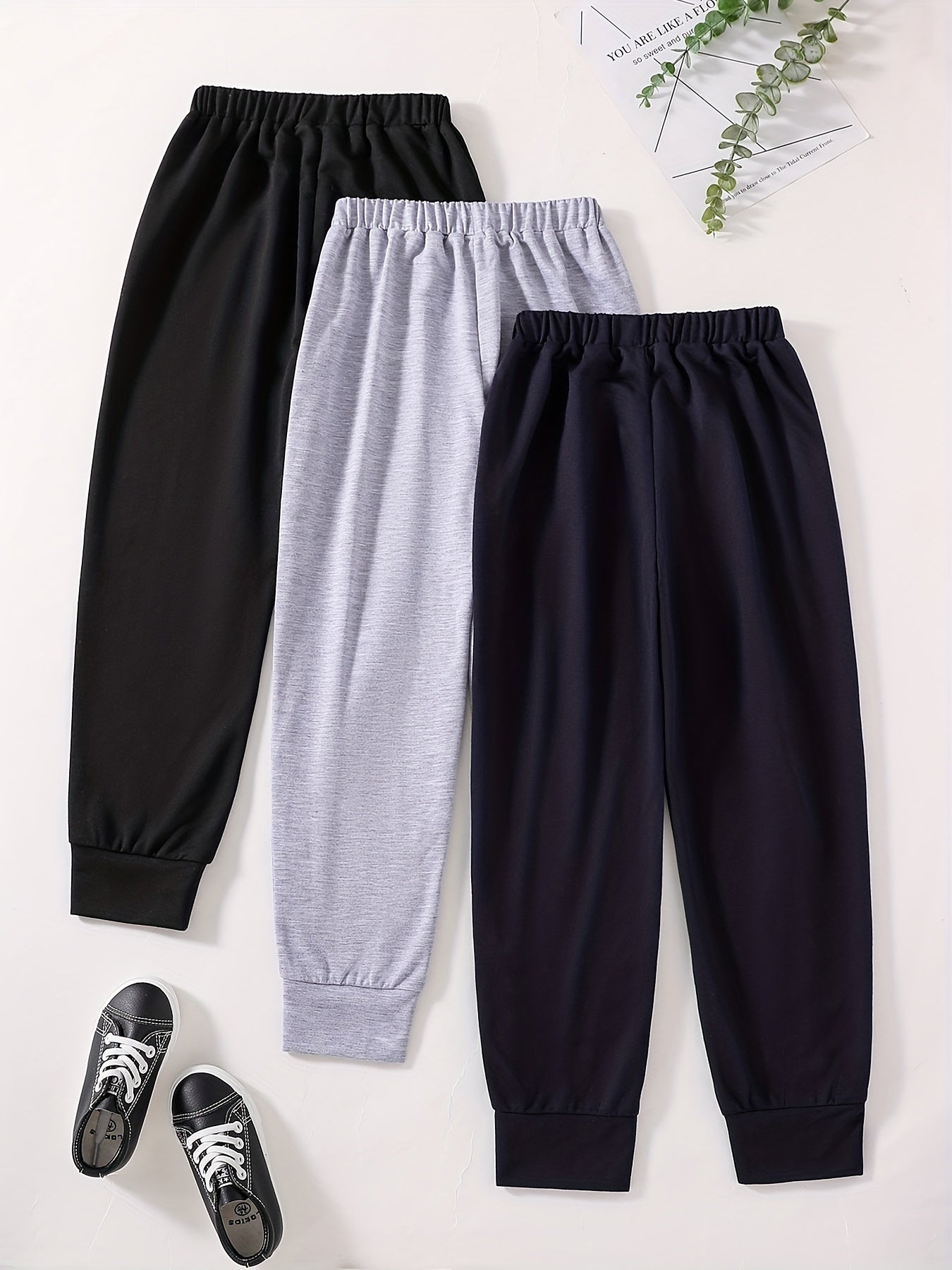 3pcs Boys Casual Long Pants for Spring and Autumn Kids Clothing