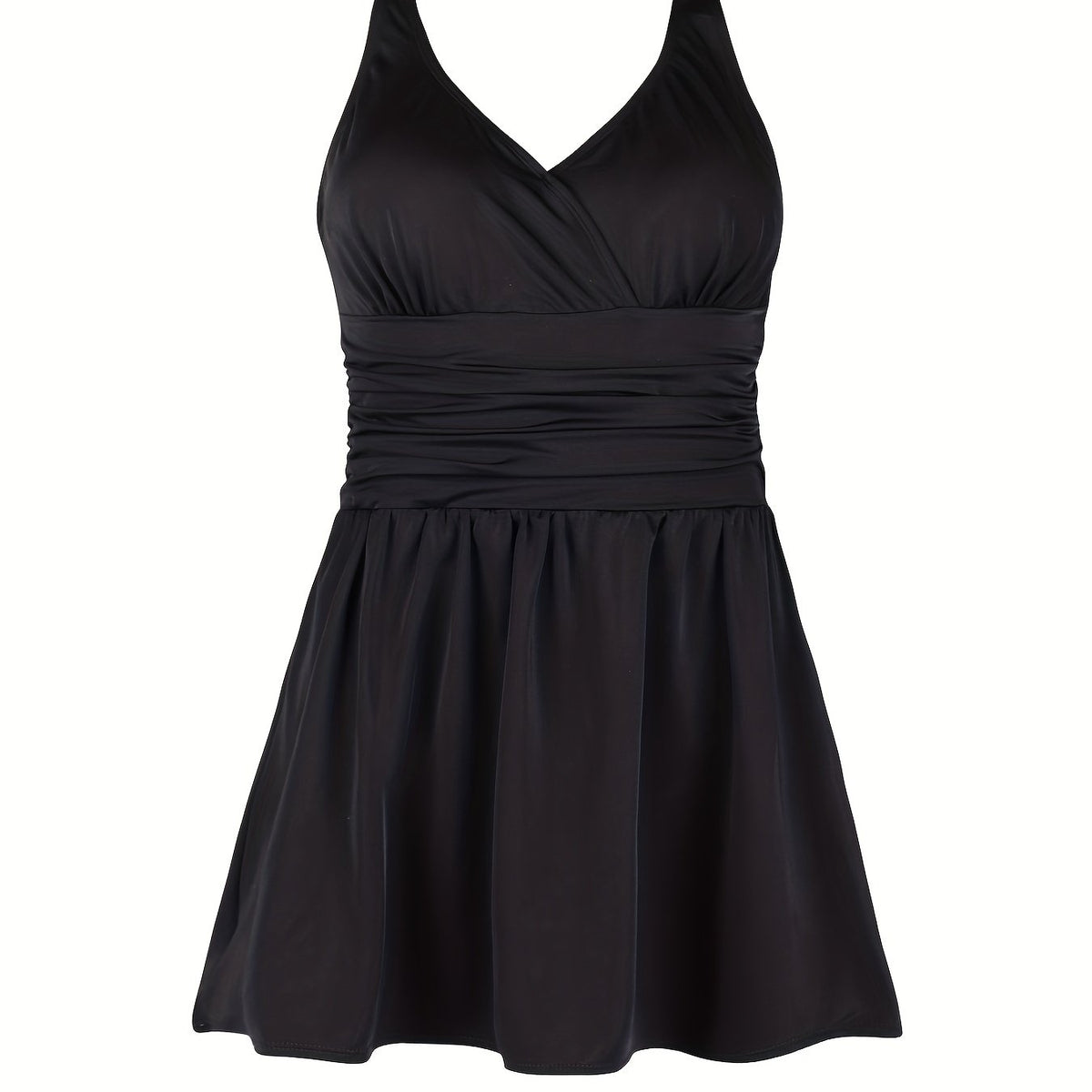  Ruched Surplice Neck One Piece Swimsuit