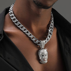 Human Head Pendant Cuban Necklace