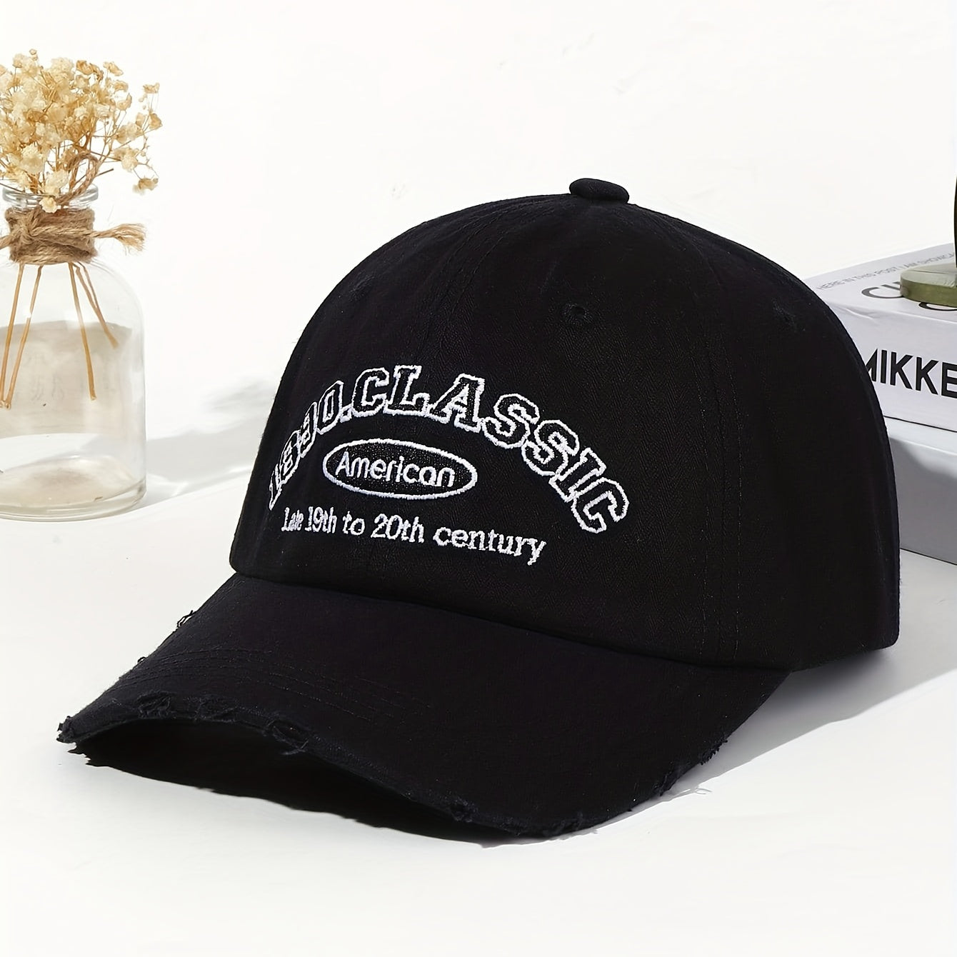 Water Washed Edge Grinding Baseball Cap Soft Top Wide Brim Peaked Cap