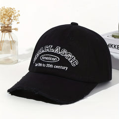 Water Washed Edge Grinding Baseball Cap Soft Top Wide Brim Peaked Cap