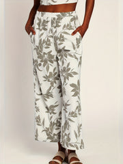 Women's Plus Allover Print Wide Leg Trousers