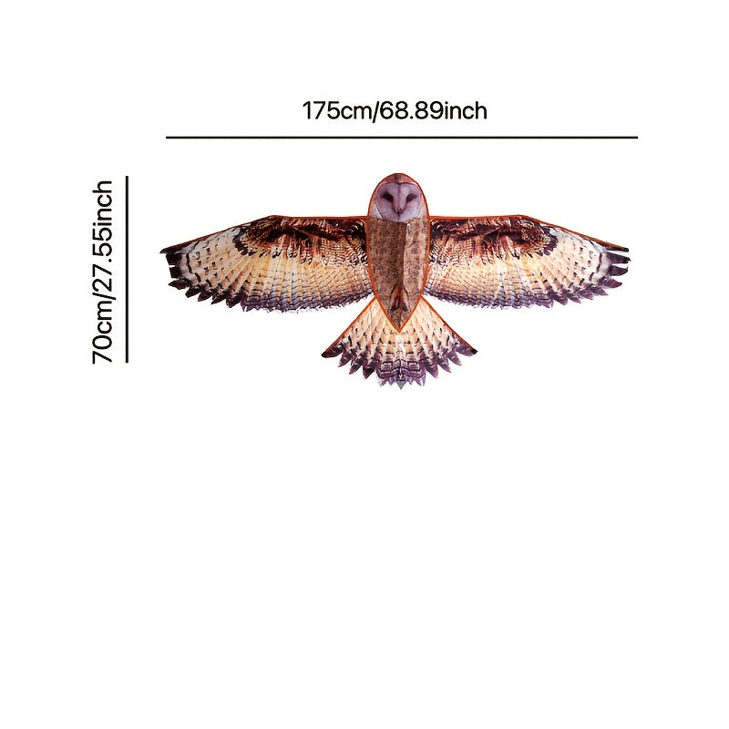 Brown Owl Kite With D handle And Flying Lines