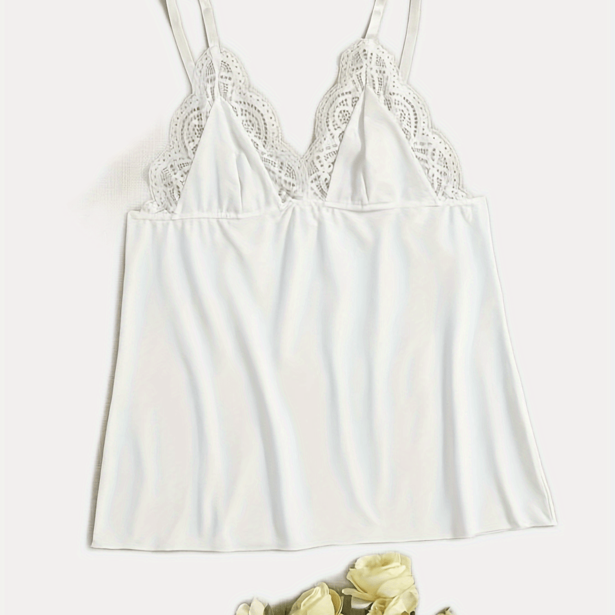  Sexy Lace Trim Nightdress V Neck Sleep Dress