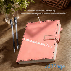 Personalized A5 Faux Leather Notebook with Custom Logo, Name, and Image