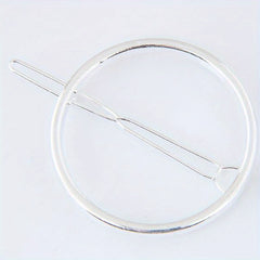 Round Frame Hair Clip Minimalist Solid Hair Pin Alloy Headwear