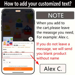 Custom Name Stickers Waterproof Cartoon Pattern Label