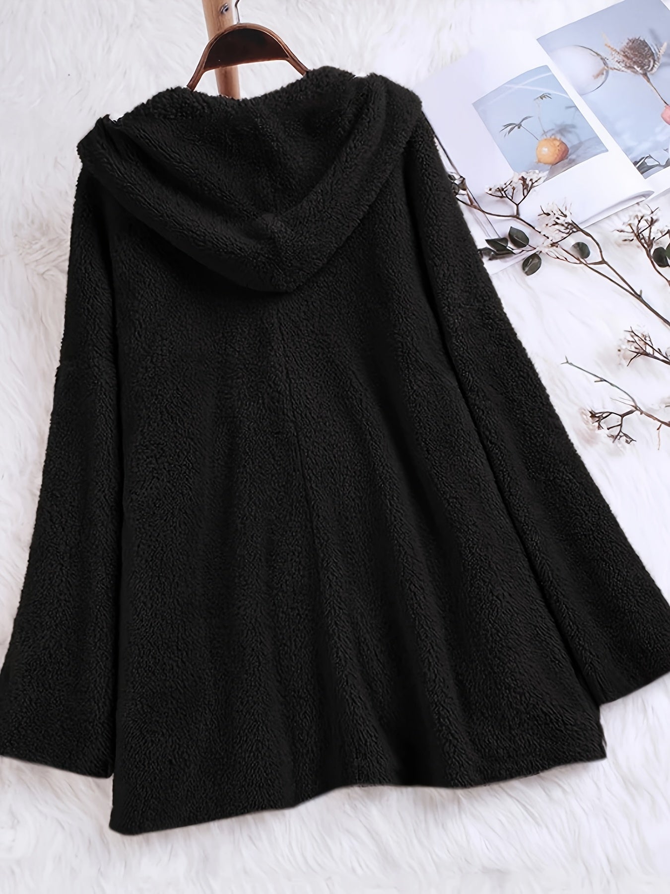  Open Up Hooded Cardigan With Pockets