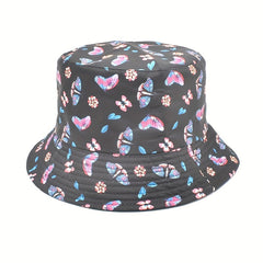 Colorful Butterfly Print Bucket Hat for Women Men