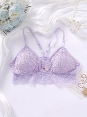Sexy Plus Size Rhinestone Lace Bralette