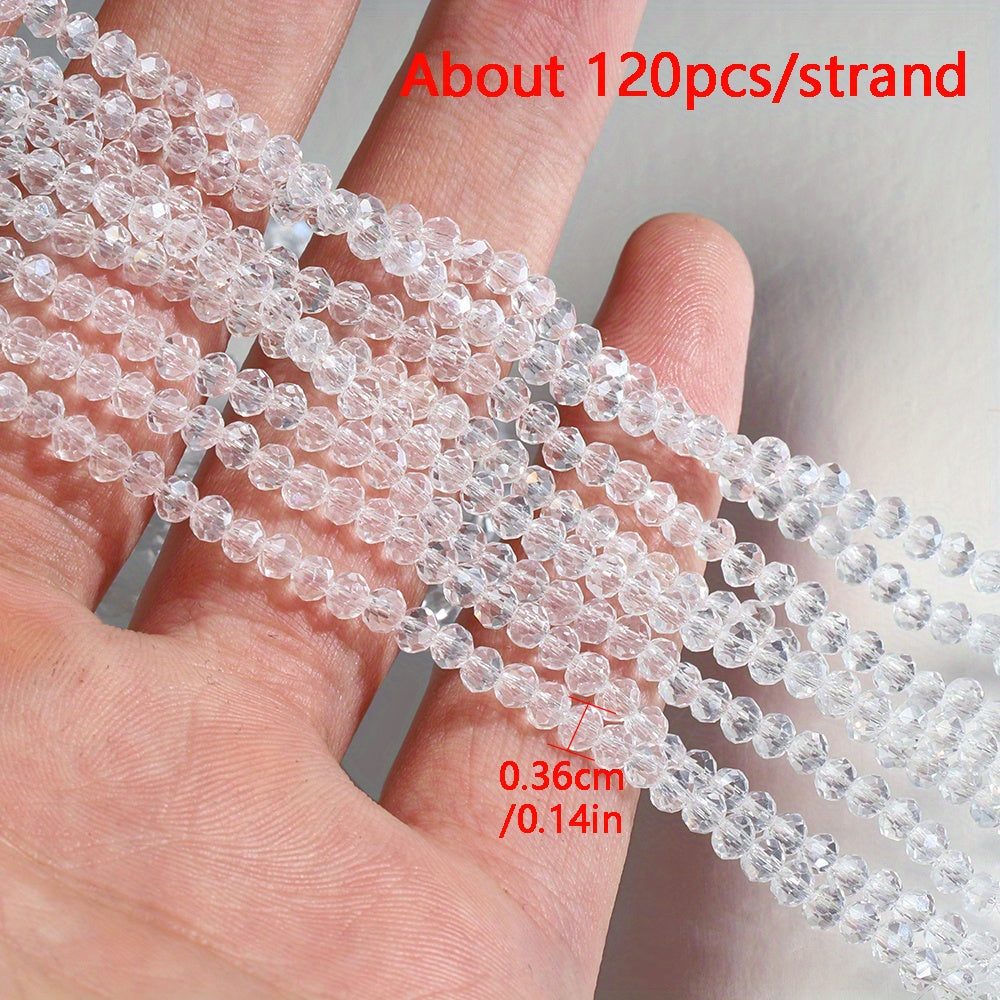 120pcs Crystal Glass Beads Round Spacer for Jewelry Making DIY