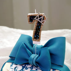 Metallic Powder Birthday Cake Number Candles With Sparkles