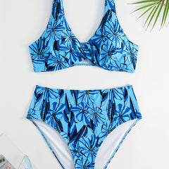 Boho Bikini Set Plus Floral Twist Bra & Panty Swimsuit