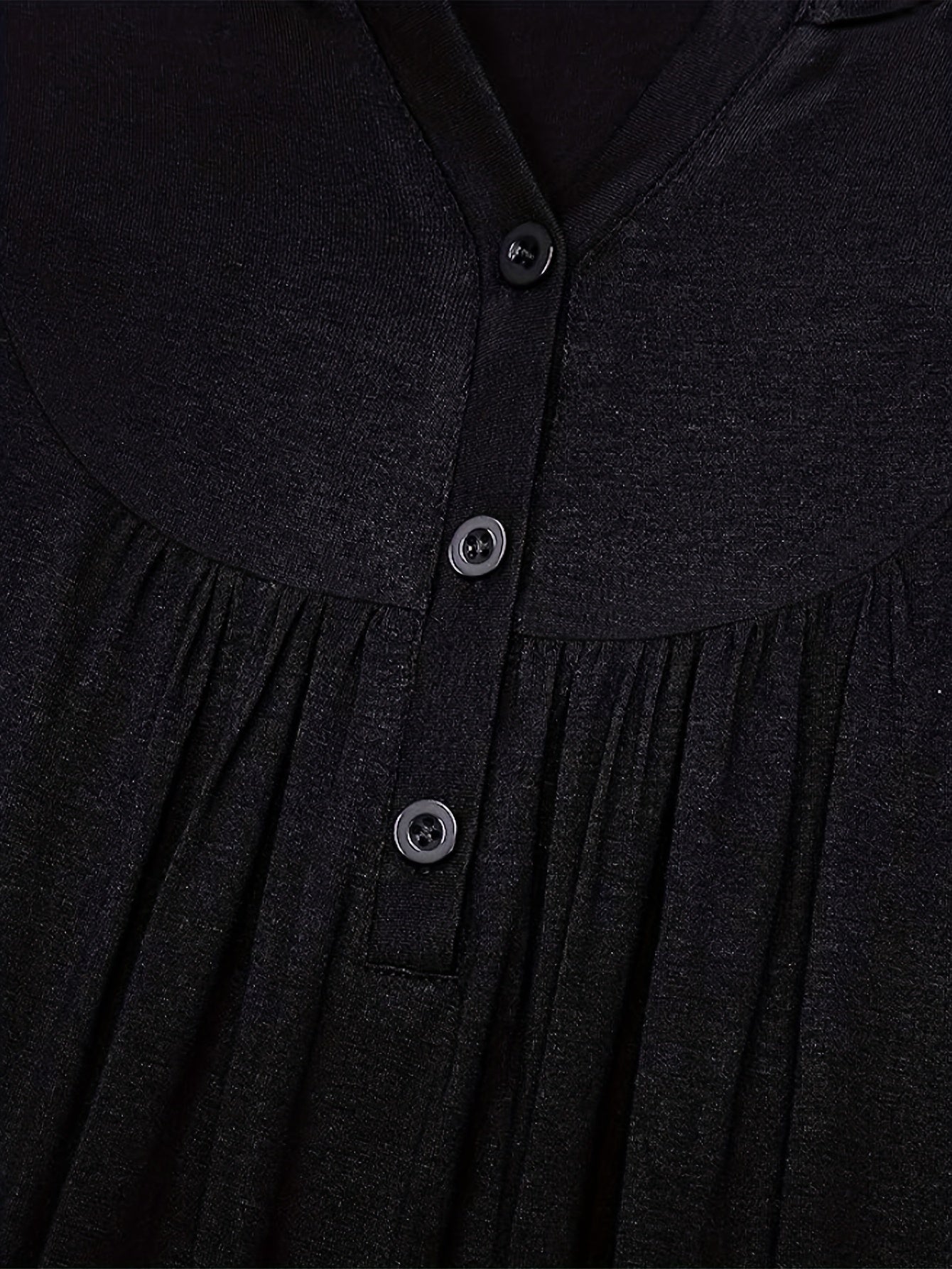  Women's Solid Long Sleeve Button Up Ruched Peplum Top