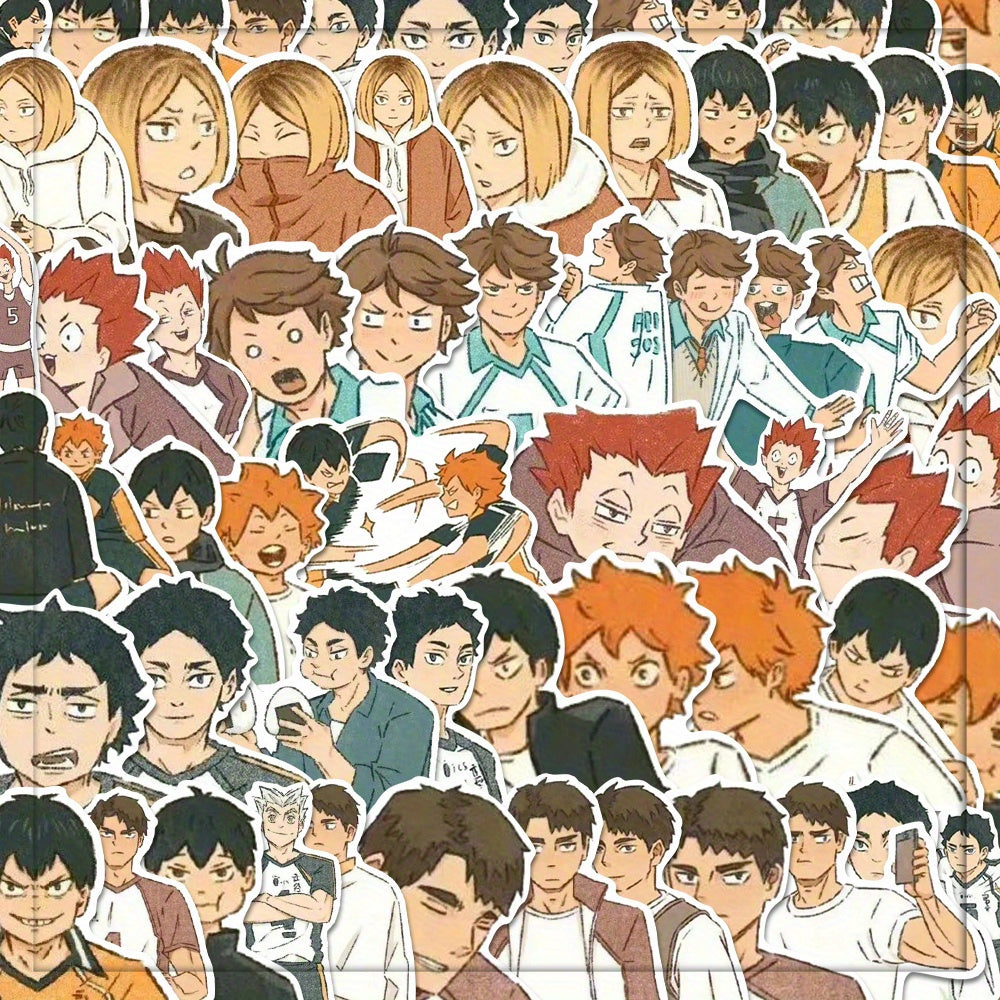 54pcs Anime Cartoon Stickers For Mobile Phone Case Luggage Notebook
