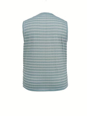  Nautical Stripe V Neck Tank