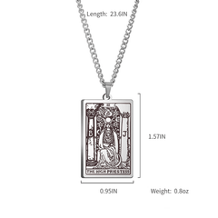 Vintage Tarot 20 Main Cards Steel Necklace Men's Stainless Steel