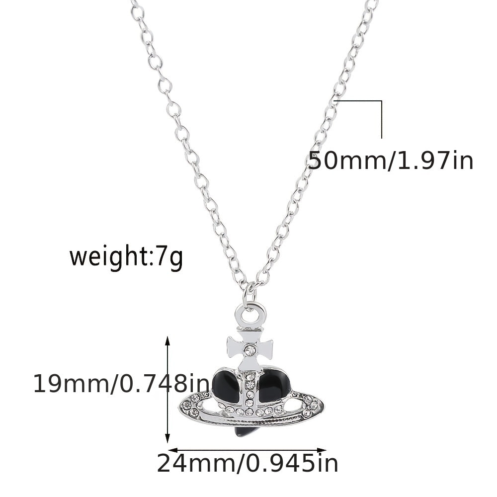 Heart Chain Necklace Rhinestone Pendant Vintage Jewelry