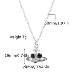 Heart Chain Necklace Rhinestone Pendant Vintage Jewelry