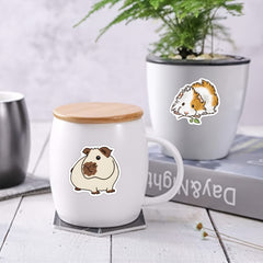 50pcs Guinea Pig Vinyl Stickers for Scrapbooking Diaries Water Bottles