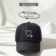 Embroidered Love Baseball Cap Lightweight Adjustable Sun Protection Couple Hat