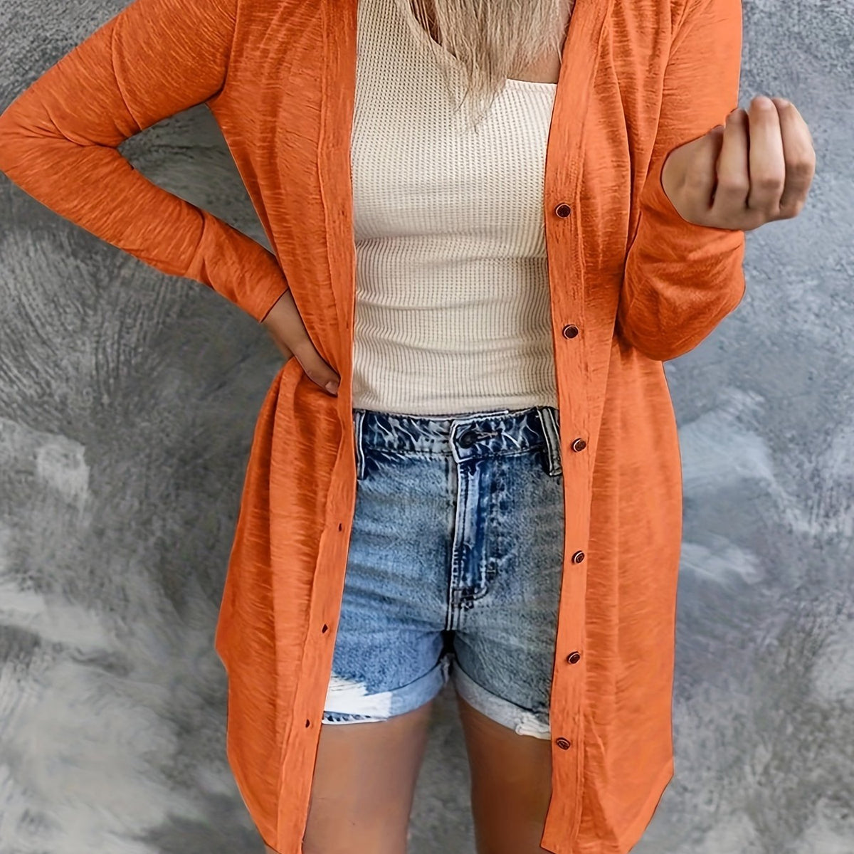  Casual Cover Up Women's Plus Button Up Cardigan