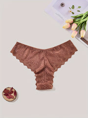 3 Pack Plus Size Panties Set High Stretch Underwear Women's Solid Floral Lace