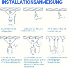 Stainless Steel Swing Hanger Hook Rotate High Strength Porch Patio Playground Eq
