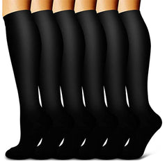 6 Pairs Copper Compression Socks 15-20mmHg Graduated Compression