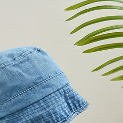 Denim Washed Bucket Hat Sunscreen Fisherman Cap for Women