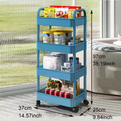 4 Layer Roller Cart Detachable Storage Cart For Office