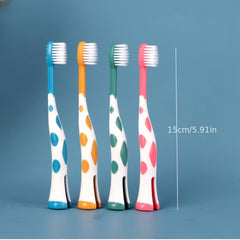 4pcs Kids Fawn Cartoon Toothbrush Soft Hair Baby 2-12 Years Gum Protection