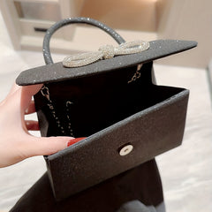 Rhinestone Glitter Chain Handbag Bling Clutch Purse Cocktail Evening Bag