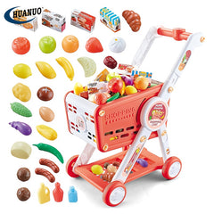 Red Play Shopping Cart Toy for Dolls