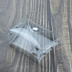 Small Transparent Plastic Snap Coin Purse Multifunctional Wallet