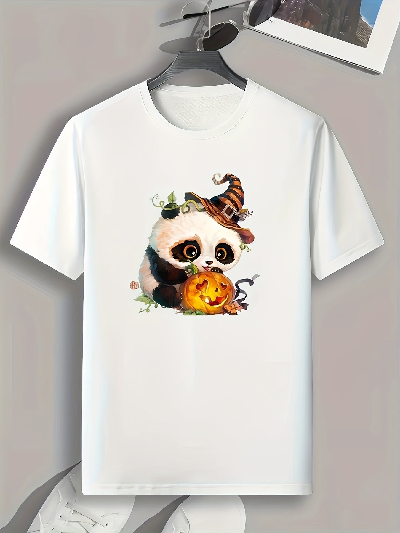 Panda Print Men's Graphic T-shirt for Summer