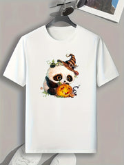 Panda Print Men's Graphic T-shirt for Summer