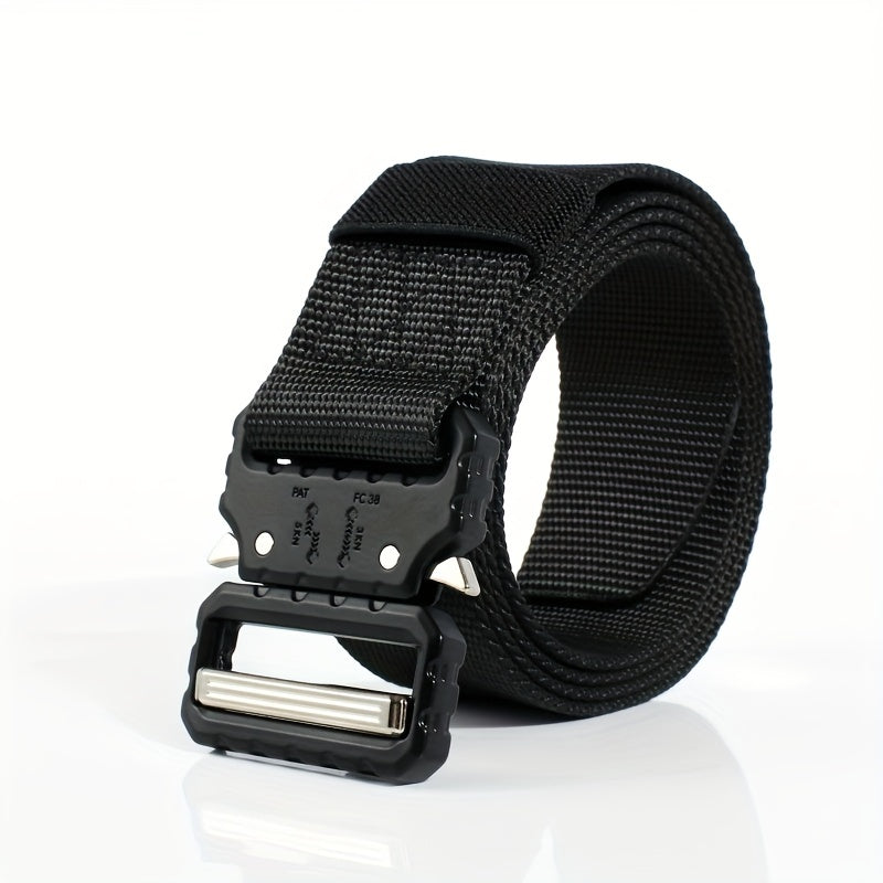 1pc Alloy Buckle Quick Trousers Belt Nylon Automatic Buckle Tooling Belt