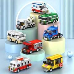 100 pcs Building Block Toy Cars, 8 Styles, Cityscape Construction Vehicles