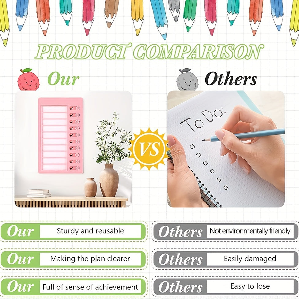 4pcs Chore Chart Blank Checklist Board For Home Routine Planning