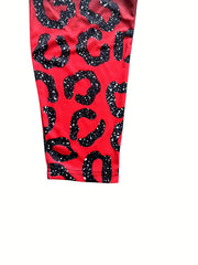  Women's Skinny Trousers Ombre Print High Rise Stretch Pants